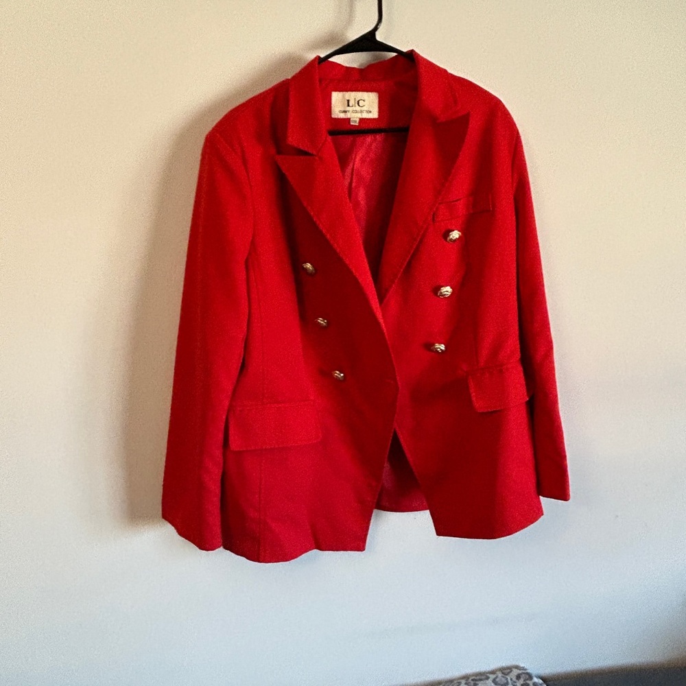 Red Blazer with Gold Buttons 3XL | Plus Size Business Office Sportcoat
